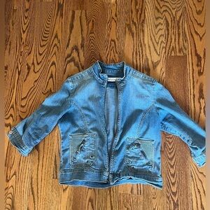 Jeanstar Vintage 3/4 sleeve Zipper Jean Jacket Size Large